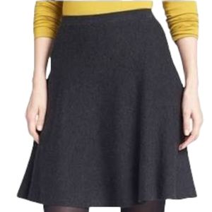 Eileen Fisher 100% Italian wool gray knit skirt